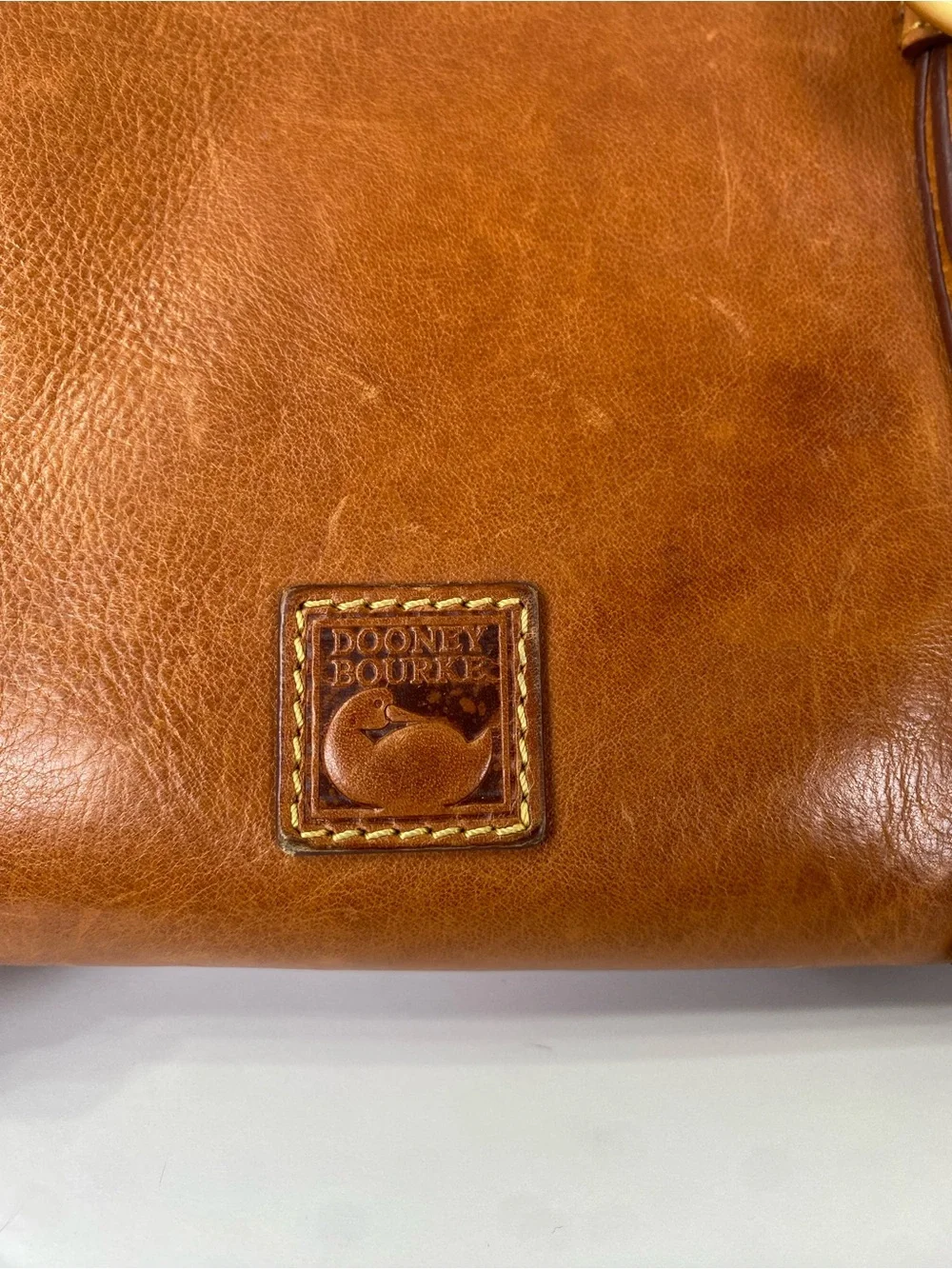 Dooney and Bourke Florentine Satchel Natural Brown Leather Bag